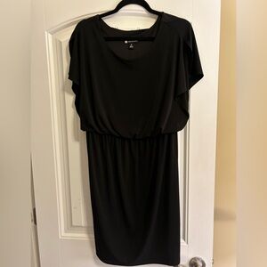 Valerie Bertinelli women's black drop waist dress size 12, cap sleeve